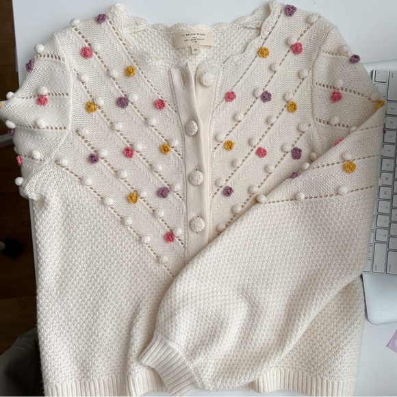 Sezane Jelani floral cardigan sweater xs - Picture 3 of 6